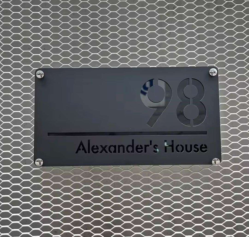 Black Acrylic Address Sign