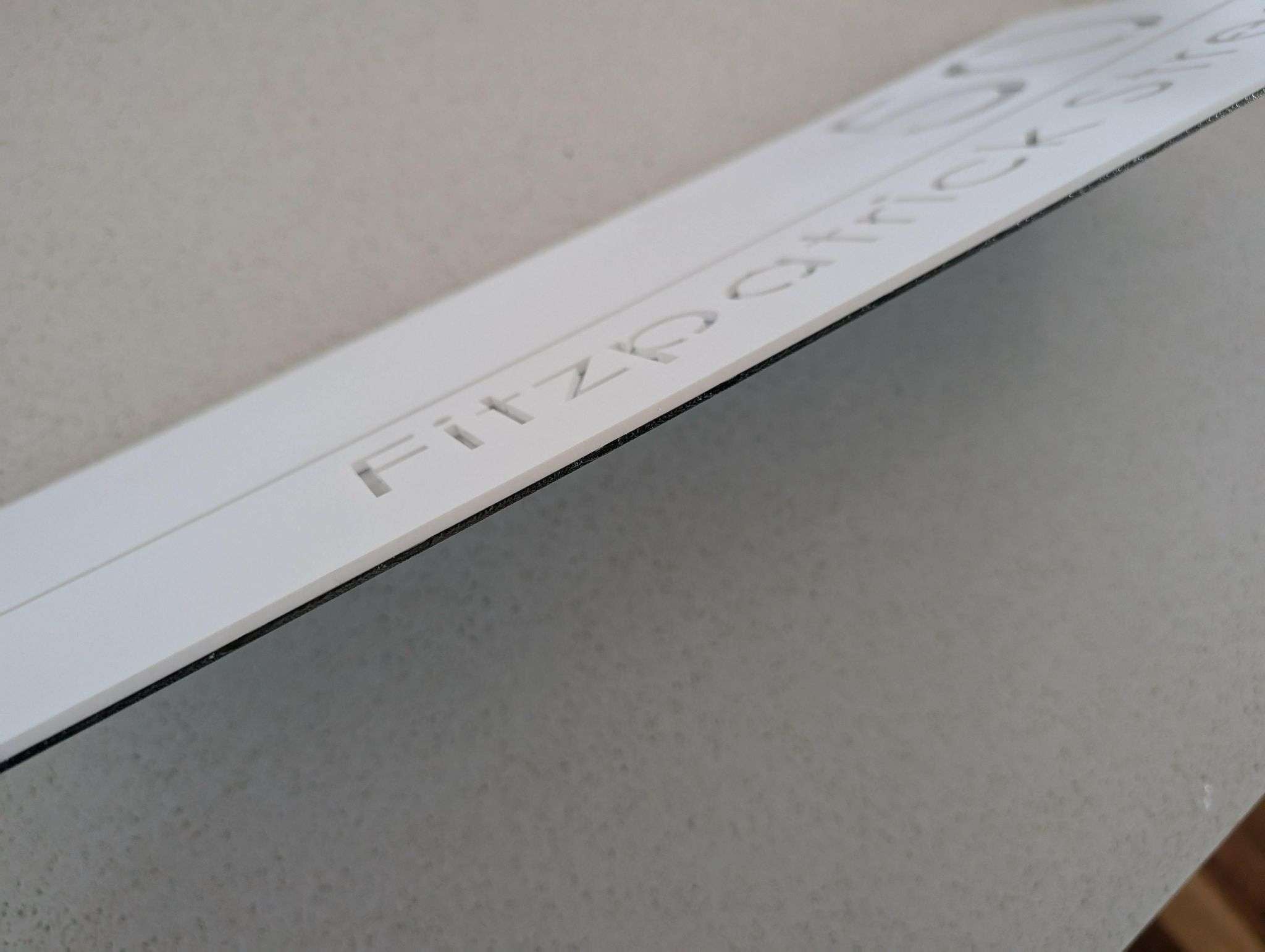 Custom Acrylic House/Letterbox Sign - Hamptons White Silver.