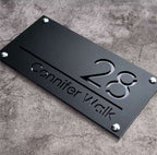 Black Acrylic Address Sign