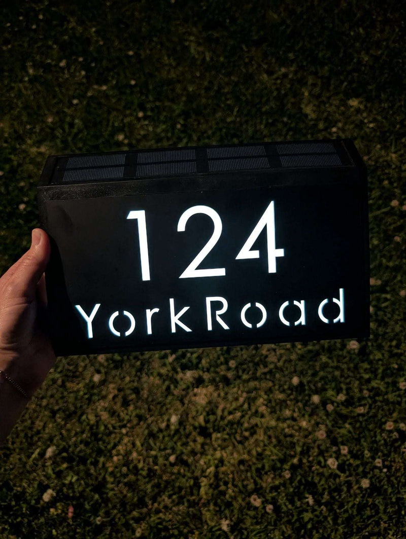 Solar Custom Acrylic House/Letterbox Sign - Modern