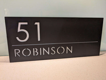 Custom White LED light up House Letterbox Address Sign - Rectangle.