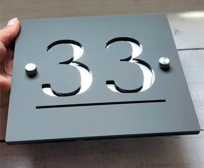Grey Square Acrylic Address Sign