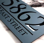 Black Acrylic Address Sign