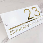 White Acrylic Address Sign