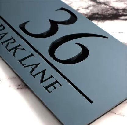Black Acrylic Address Sign