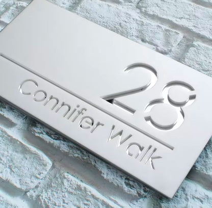 White Acrylic Address Sign