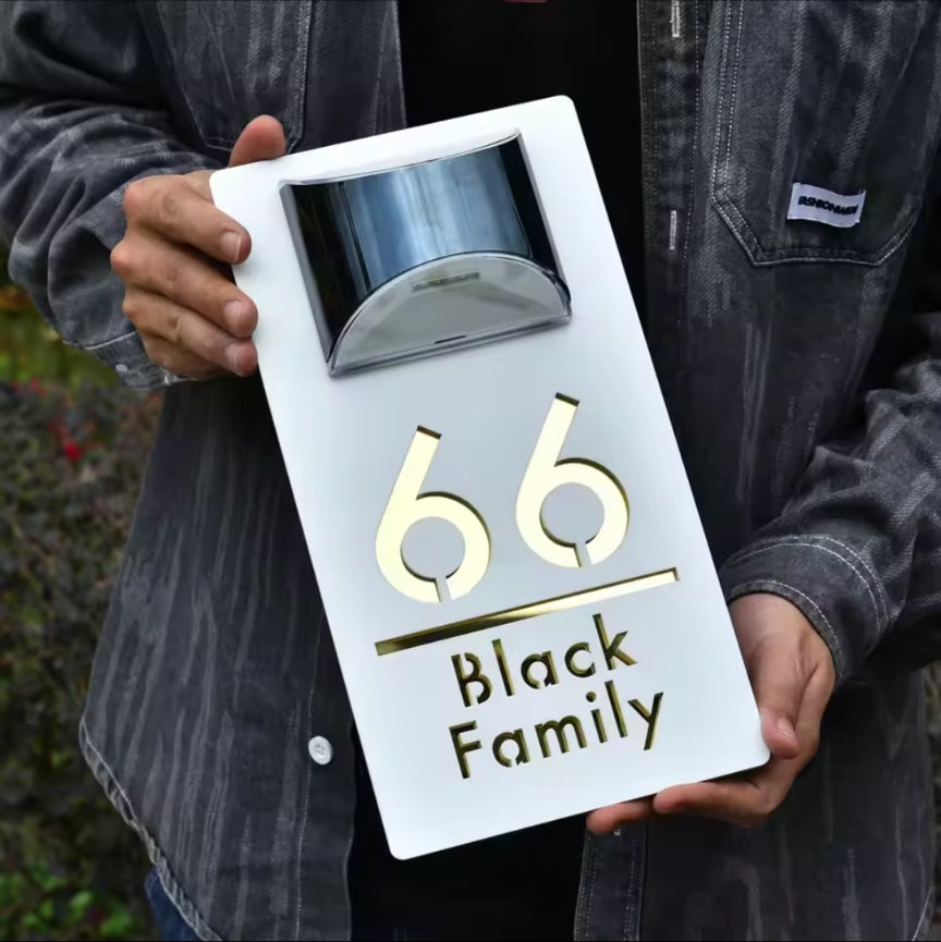 Rectangle Custom Solar Address Sign