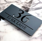 Black Acrylic Address Sign