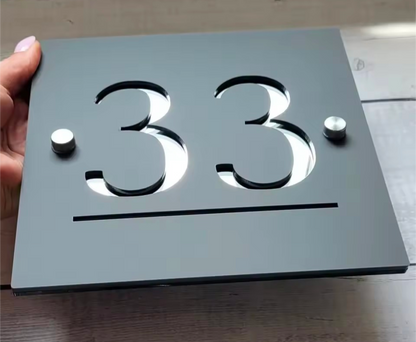 Grey Square Acrylic Address Sign
