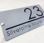 Grey Acrylic Address Sign
