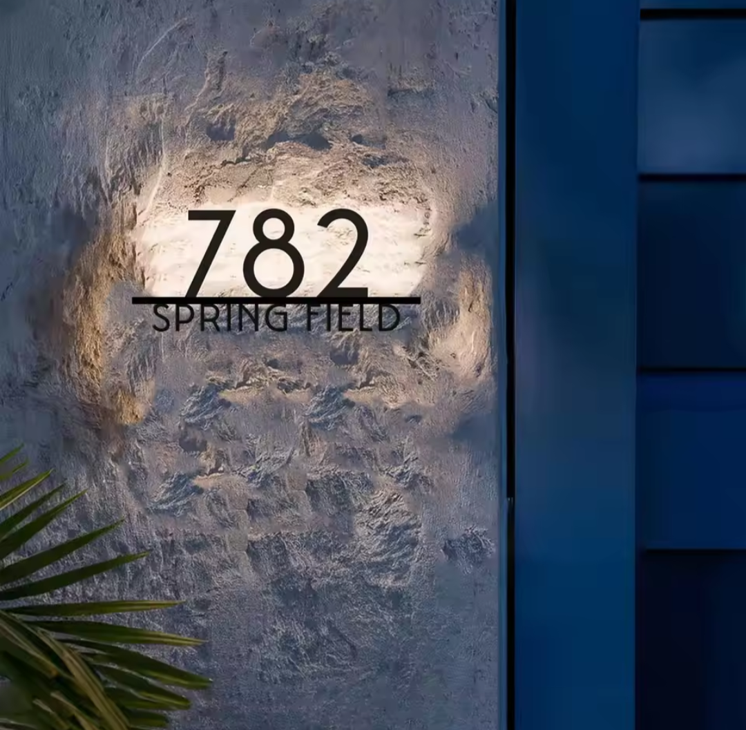 Floating LED Custom Address Sign