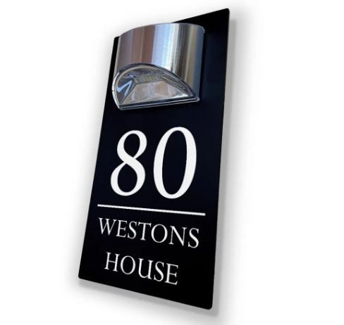 Solar Custom Acrylic House/Letterbox Sign - Rectangle