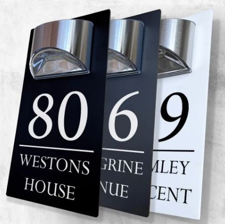 Solar Custom Acrylic House/Letterbox Sign - Rectangle